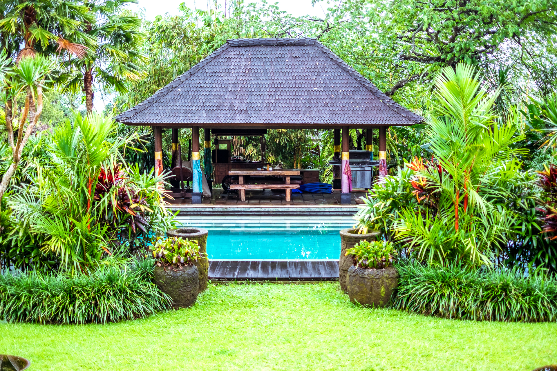 Alassari Plantation eco resort, swimming pool, tropical garden, Balinese garden, eco tourism, 