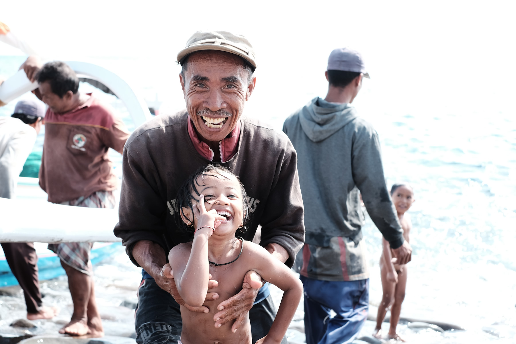 Bali, fisherman, Balinese children, Amed Bali Indonesia