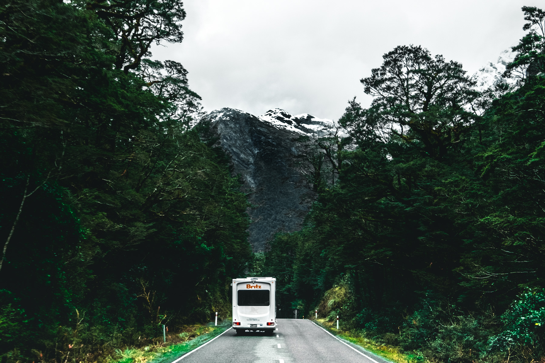 Britz, campervan, Milford Sound, New Zealand,